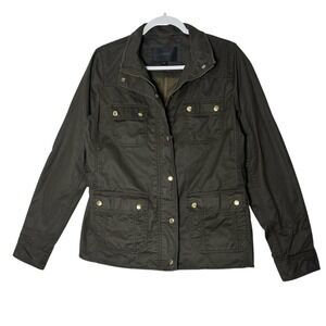 J. Crew Factory Olive Green Military Jacket with Gold Hardware